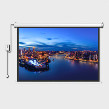 雅欧风尚投影幕布电动遥控自动升降4k高清投影屏幕16:9投影幕100英寸