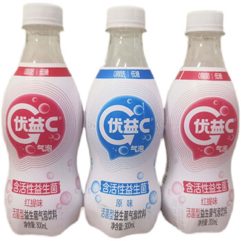蒙牛优益c气泡饮料300ml含活性益生菌气泡饮料yp原味8瓶