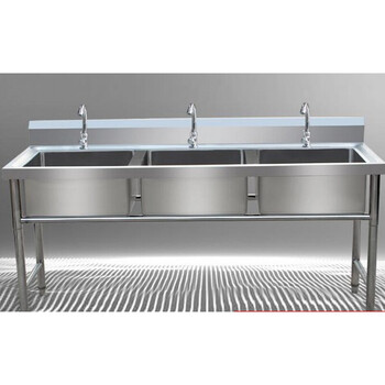 4m带支架支撑落地水槽 长175宽60高80三池1.0厚