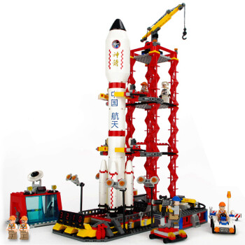 i building神舟十三号火箭航天飞机发射儿童拼装积木玩具太空探索生日礼物 神舟十号火箭发射套装