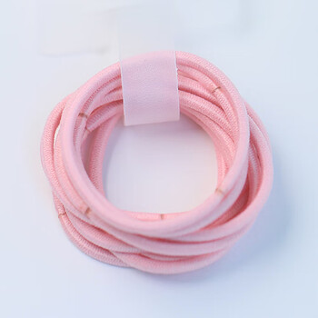 10个装 儿童宝宝不伤发弹力小橡皮筋细皮筋头绳发绳皮套打底 浅粉色