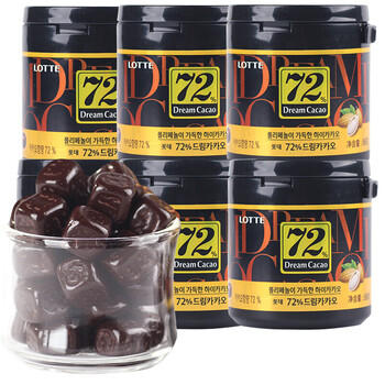 乐天韩国进口lotte乐天72 黑巧克力86g 6罐苦味巧克力豆休闲零食品乐天72 黑巧克力86g 6罐 图片价格品牌报价 京东