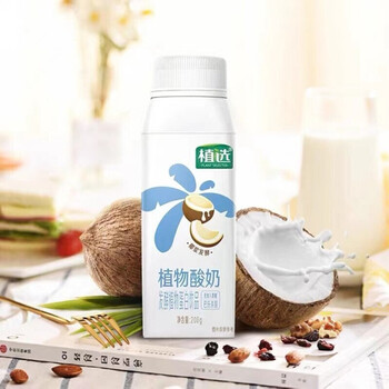 京选好货伊利利乐冠植选植物酸奶椰浆发酵型200g10瓶不含牛乳新品酸奶