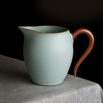 丽帝诗汝窑公道杯陶瓷手工公杯单个分茶器茶海景德镇汝瓷茶具青瓷礼盒