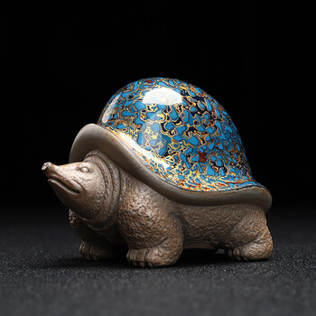 康乐品漆器茶具寿龟茶宠摆件大漆工艺纯手工茶玩创意精品茶宠富甲一方