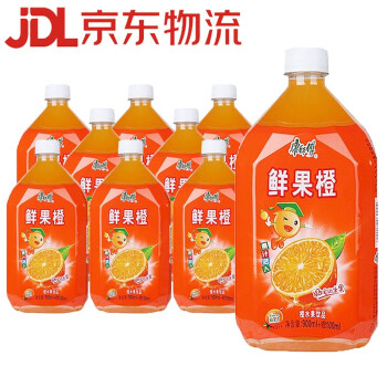 康师傅鲜果橙饮料1l瓶装橙味饮料夏季休闲聚会节日饮品 1l*8瓶【图片