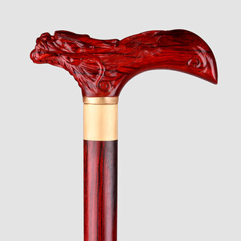 爱韵馨华礼品 印度小叶紫檀木 龙头拐杖 老年人手杖 防滑胶头 老人