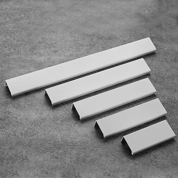 西朵 现代简约暖白纯白色隐形封边拉手免打孔柜门1米2米加长超长衣柜