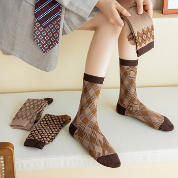 艾予曼5双装长筒袜子女秋冬季女袜女生女孩少女初中生高中学生高筒袜