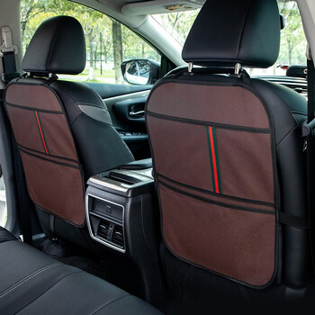 普立希汽车防踢垫座椅后背车内后排收纳袋靠背防磨垫通用车载置物袋