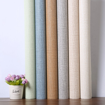 墙书房墙纸纯色壁布电视背景墙无缝墙布卧室亚麻壁布 麻布-素灰色(0