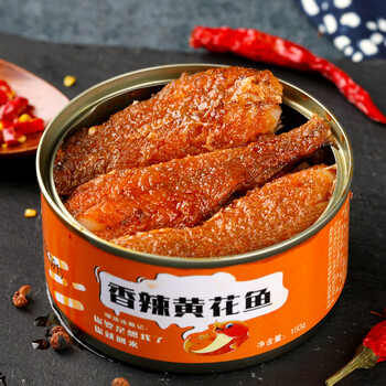 五香黄花鱼罐头即食罐装香辣小黄鱼海鲜熟食下饭菜罐头 五香黄花鱼150