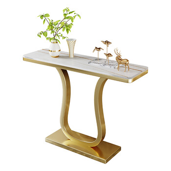 玄关桌轻奢岩板子靠墙铁艺客厅入户装饰端景台玄关台条案现代简约劳伦