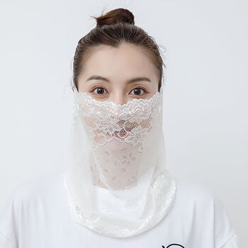 防晒面罩挂耳式 防晒面罩夏天季女开车口式纱古风仙