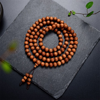 天然老山檀108颗木质佛珠手串印度迈索尔官料檀木檀香转运念珠 政府官