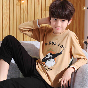 男孩睡衣春秋季纯棉长袖12中大童15岁初中学生小孩全棉家居服套装