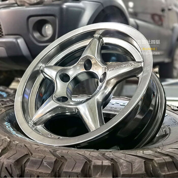 杰派洛吉姆尼apio款轮毂 jimny15英寸越野改装铝合金负值轮毂 枪灰色
