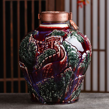 唐昭10斤装酒坛陶瓷窖藏带盖仿古家用中式存酒缸酒坛好看专用密封十斤