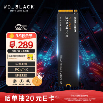 西部数据（Western Digital）250GB SSD固态硬盘 M.2接口（NVMe协议） WD_BLACK SN770  游戏高性能版