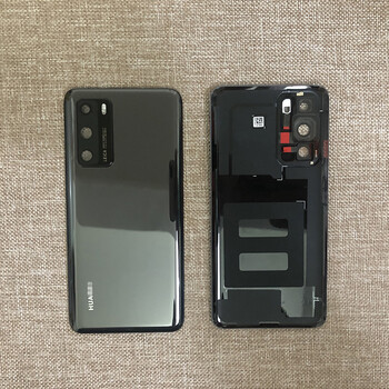陌筱适用华为p40pro后盖玻璃p40后盖后壳屏p40盖背壳背板 p40【亮黑色