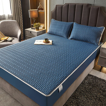 恒源祥新款045乳胶凉席三件套波尔蓝床笠款波尔蓝床笠款1820三件套