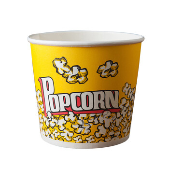 祎艾一次性爆米花桶电影院乐园卡通纸质加厚纸桶批发85盎司150只装