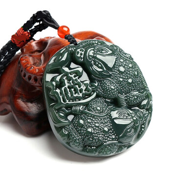 温典和田玉青玉金蟾吊坠玉坠男女玉佩挂件蟾蜍520礼物送男女友 金蟾