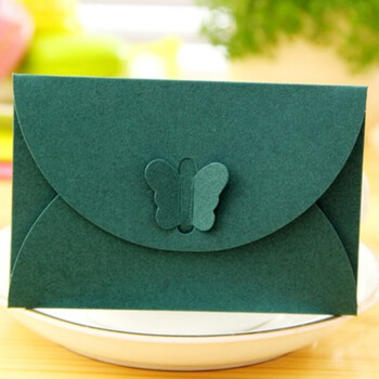 蝴蝶扣迷你小信封银行卡会员卡装饰信封创意欧式复古牛皮纸信封毕业