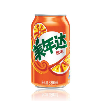 330ml*24罐整箱 七喜美年達經典口味碳酸易拉罐飲料汽水 美年達橙 