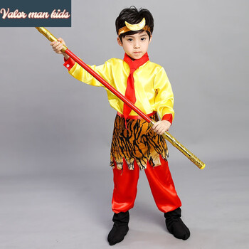 服孙悟空衣服齐天大圣孙悟空服装儿童万圣节美猴王 紧箍咒款带金箍棒