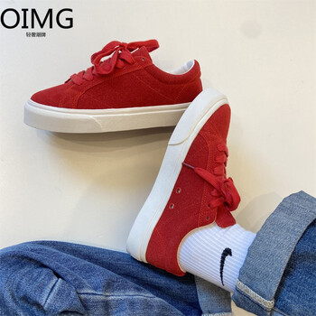 oimg旗舰支持国货李宁新款chic复古红色低帮休闲板鞋女港味街拍百搭