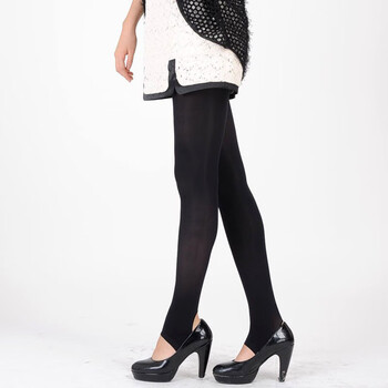 浪莎丝袜 女士天鹅绒束身美体踩脚袜 春秋薄款中厚美腿袜 120d/黑色