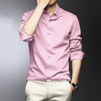 hsah品牌男装 新款长袖衬衫男士防皱免烫衬衣男商务高端修身时尚上衣