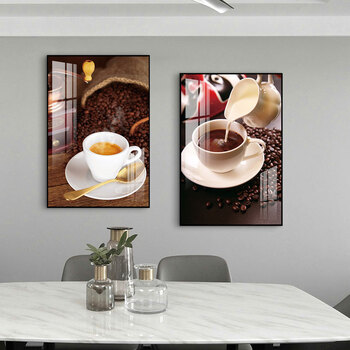 yijlj现代简约餐厅装饰画两联北欧轻奢饭厅挂画创意酒杯墙画厨房壁画