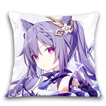 原神周边抱枕甘雨胡桃可莉申鹤刻晴可爱卡通动漫枕头靠垫靠枕定制