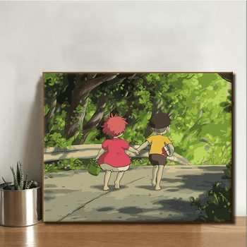 贝丰弘diy数字油画解压手工填色油画装饰画 两小无猜 40*50cm绷好内框