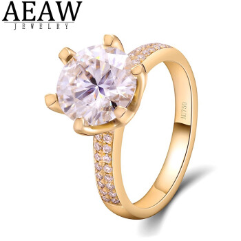 AEAW Jewelry白18K金2克拉培育钻石戒指豪华半满钻实验室培育钻石定制款 IGI/2克拉/F/VS1/3EX/N
