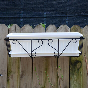 慎思苑 花架挂式栏杆花盆长方形铁架悬挂式阳台种菜盆绿植盆护栏挂架