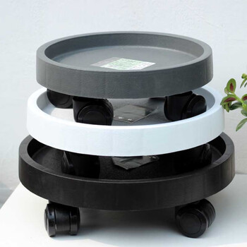 花博士(hua bo shi)花博士花盆托盘万向轮树脂花盆底座移动底托仿水泥