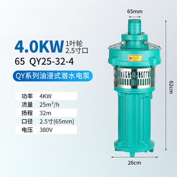 国标-潜水泵油浸式380v大流量三相高压农用灌溉抽水泵喷淋喷泉泵 国标