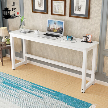 电脑桌长条桌家用靠墙窄桌子办公桌人造板桌长80宽40总高74cm无横杆