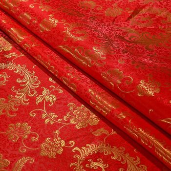 被面子挂红大红色织锦缎布料喜事丝绸布婚庆装饰布开业剪彩红布佛