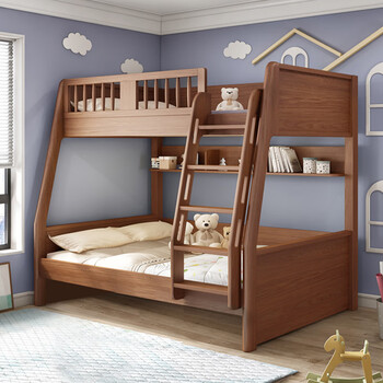 岳麓名邸上下铺成人床双层床高低床小户型实木两层大人多功能组合