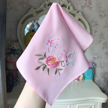 妙格森考试丝巾定制绣字中国风舞蹈刺绣丝绸手帕绣花手绢大红色婚庆