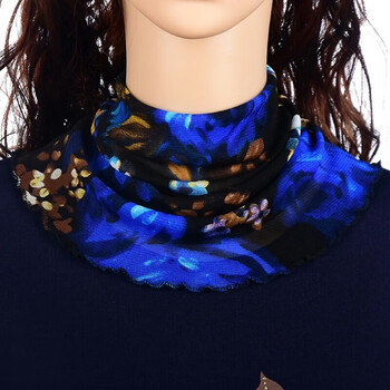 青衣麻相秋冬小丝巾假领护颈椎脖套女双层加厚保暖围脖套头广场舞装饰