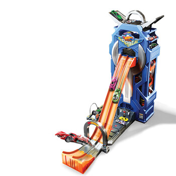 风火轮 hot wheels 男孩玩具 轨道小车 风火轮大型立体车库超级停车场