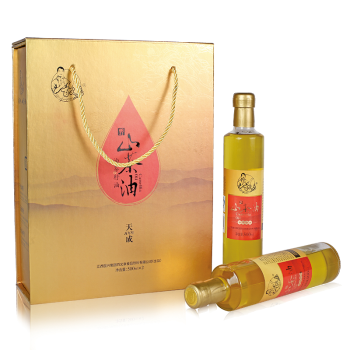 百丈泉山茶油500mlx2瓶（黄色礼盒包装）