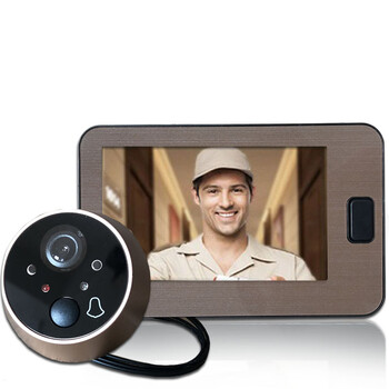 家用电子猫眼防盗门镜门眼大屏智能可视门铃高清广角夜视摄像头 咖啡