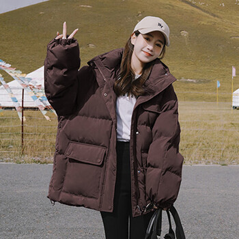 女孩羽绒服1215少女生工装秋冬装新款初中生高中生大学生咖啡色l