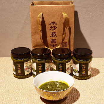 特产优联乐佳萱内蒙古沙葱酱200克内蒙古特产锅伴侣拌面拌饭酱料 4瓶